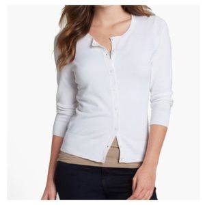 Nordstrom Halogen Crop White Cardigan